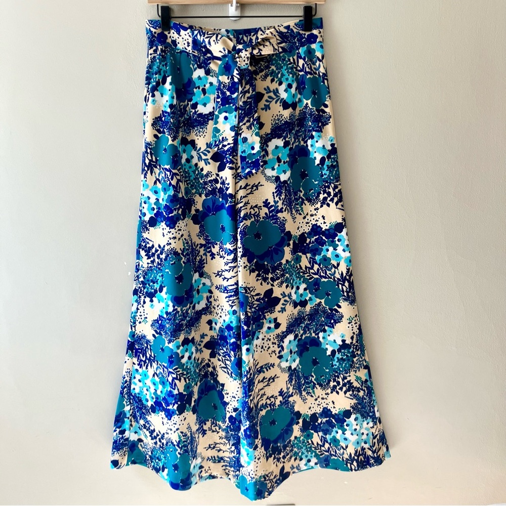 VINTAGE Floral Retro High Waisted Wide Leg Pants